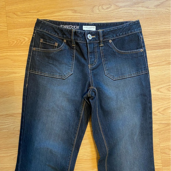 Jacob connexion mid rise bootcut jeans size 28 flare denim patch pockets Y2K - Picture 2 of 14